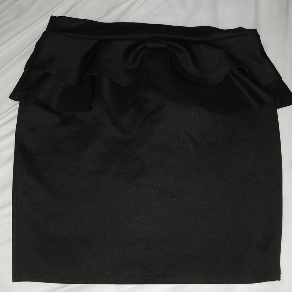 Black peplum skirt